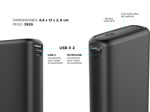 Cargador Portátil Gadnic K25 25000 mAh Carga Rápida 2 USB + USB C