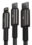 Cable Baseus 3 En 1 Conector Usb A ( Lightning / Usb C / Micro USB ) Carga Rapida 3.5A de 1.5 metros