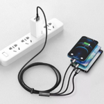 Cable Baseus 3 En 1 Conector Usb A ( Lightning / Usb C / Micro USB ) Carga Rapida 3.5A de 1.5 metros