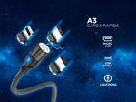 Kit Cables Magnéticos Gadnic Celular 3 en 1 iPhone Android USB-C Lightning