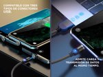 Kit Cables Magnéticos Gadnic Celular 3 en 1 iPhone Android USB-C Lightning