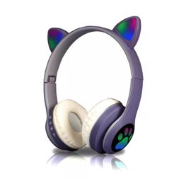 Auriculares Inalámbricos Suono Bluetooth Orejas De Gato Violeta