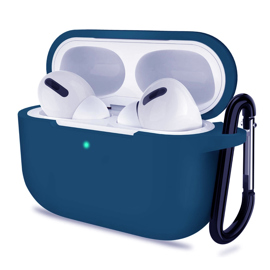 Funda Airpods 3 Azul Silicona Con Gancho