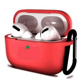 Funda Airpods 3 Rojo Silicona Con Gancho