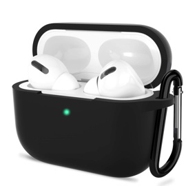 Funda Airpods 3 Negro Silicona Con Gancho