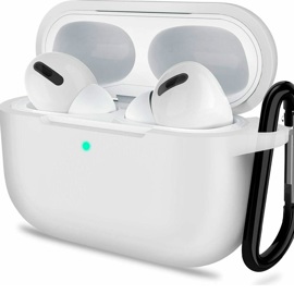 Funda Airpods 3 Blanco Siliconada Con Gancho