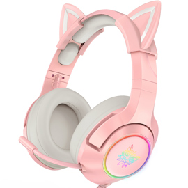 Auriculares Gamer K9 Orejas Gato Con Luz Rgb Led