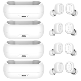 Kit X 4 Auriculares T1c Blanco Manos Libres Inalámb...