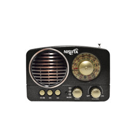 Radio Negra Am/Fm Vintage Con Mp3/Bt,Aux   Nsrv14