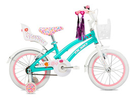 Bicicleta Infantil Tiny 16 Turquesa Rígida Con Timb...