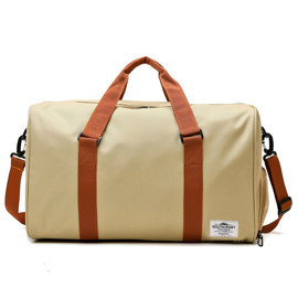 Bolso De Mano De Lona  Para Viajes , Beige