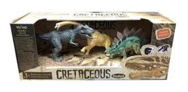 Cretaceous Set X 3 Dinosaurios Rex Stegosaurio Bront...