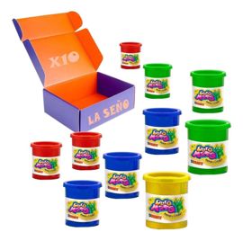 Combo Escolar Potes Masa Pack X 10 Plastilina