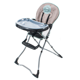 Silla De Comer Bebe Plegable  Beige Celeste