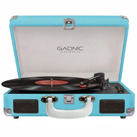 Tocadiscos Td33 Bluetooth Portátil 3 Velocidades Fm...