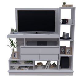 Modular De Tv  Con 4 Cajones Blanco