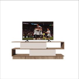 Rack De Tv Nórdico Qatar Blanco Y Báltico