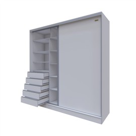 Gran Placard 2,20M Puertas Corredizas Con 5 Cajones...