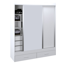 Vestidor 2 Puertas 180 X 220 Cm Con 1 Puerta Espejo ...