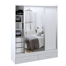 Vestidor 2 Puertas 180 X 220 Cm Con 1 Puerta Espejo ...