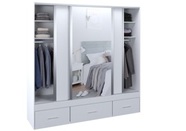 Vestidor 3 Puertas 1 Puerta Con Espejo 220 X 220 Cm ...