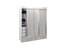 Vestidor 2 Puertas 180 X 220 Cm Con 1 Puerta Espejo ...