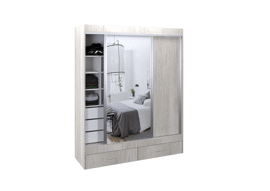 Vestidor 2 Puertas 180 X 220 Cm Con 1 Puerta Espejo ...