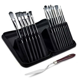 Set X17 Brochas Pinceles Arte Pintura