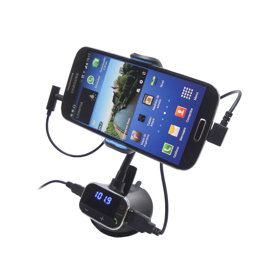 Soporte Para Smartphone Con Fm Y Cargador   Nsfm11