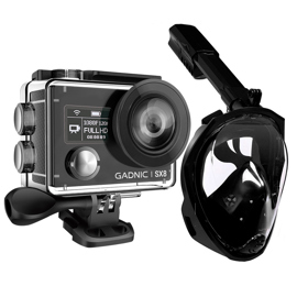 Kit Mascara Snorkel + Camara Deportiva 4K