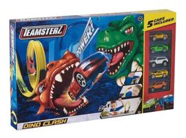 Pista Autos Teamsterz Dino Clash Con 5 Autitos