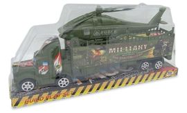 Camion Militar A Friccion Con Helicoptero Juguete
