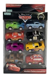 Pack De 8 Autitos De Cars Pull Back Juguetes