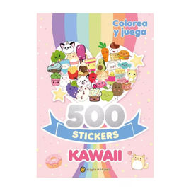 Libro Colorea Y Juega 500 Stickers Kawaii