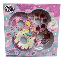 Maquillaje Tiny Dona Unicornio Sombras Glitter Esmal...