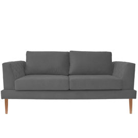 Sillon Sofa 2 Cuerpos Capri Pana Gris Oscuro 1.60 Mt...