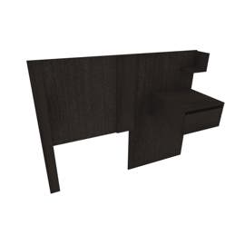 Respaldo Con 1 Mesa Flotantes 80100 Melamina Wengue