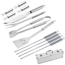 Kit Para Parrilla 12 Piezas Acero Inoxidable
