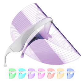 Máscara Led Facial 7 Luces Fototerapia Antiedad Rosa...