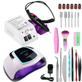 Kit Cabina Para Uñas Uv Led 108W + Torno Manicura T2...
