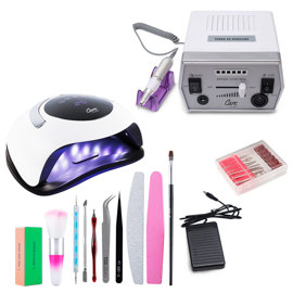 Kit Lámpara Led Uv 120W Bq5 Pro + Torno Para Uñas El...