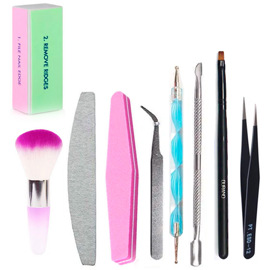 Kit Para Uñas 9 Pzas Limas, Pinzas, Empujador Cutíc...