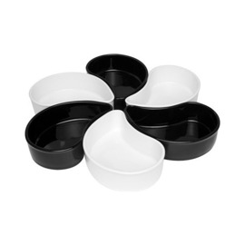 Copetinero De Porcelana 6 Piezas Blanco Y Negro