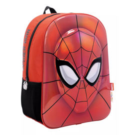 Mochila Espalda Spiderman Mascara Relieve Color Rojo...