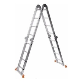 Escalera De Aluminio  Plegable Multiproposito Le400