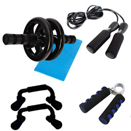 Kit Entrenamiento Fitness Ab Wheel + Soga + Manijas...