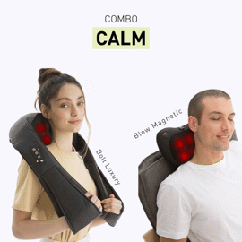 Masajeador  Combo Cervical Y  Lumbar Pies Calor Negr...