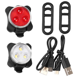 Luces Para Bicicleta Led Recargables Kit X 2 Imperm...