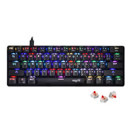 Teclado Mecánico Gamer Rgb 61 Teclas Con Software, S...