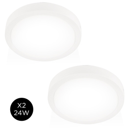 Kit X2 Plafon Lampara Techo Led Pnl24 Redondo 24W C...